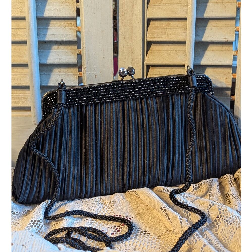 Vintage style clutch black evening bag from Talbots